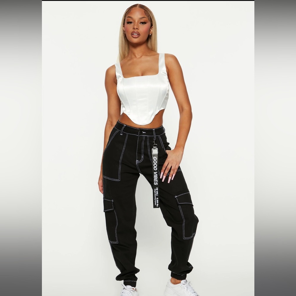 Always Good Vibes Cargo Pants 30 -Black